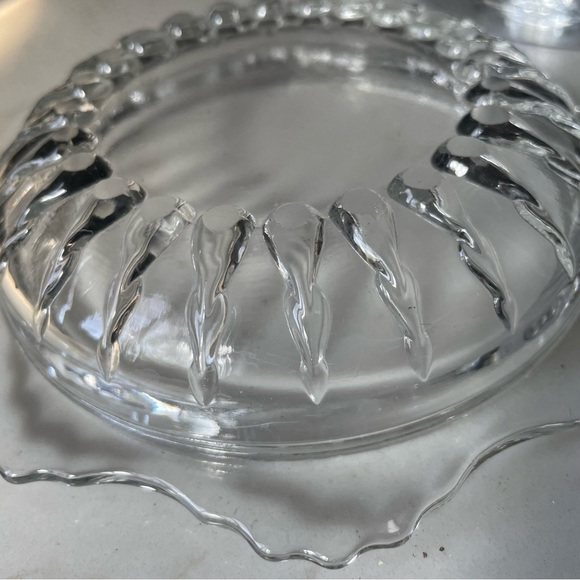 Embossed Glass Candy Dish w/ Metal Lid - Picture 2 of 7